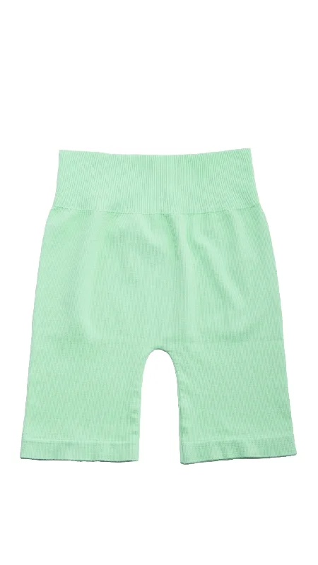 Bai Ribbed Biker Shorts - Lime Green