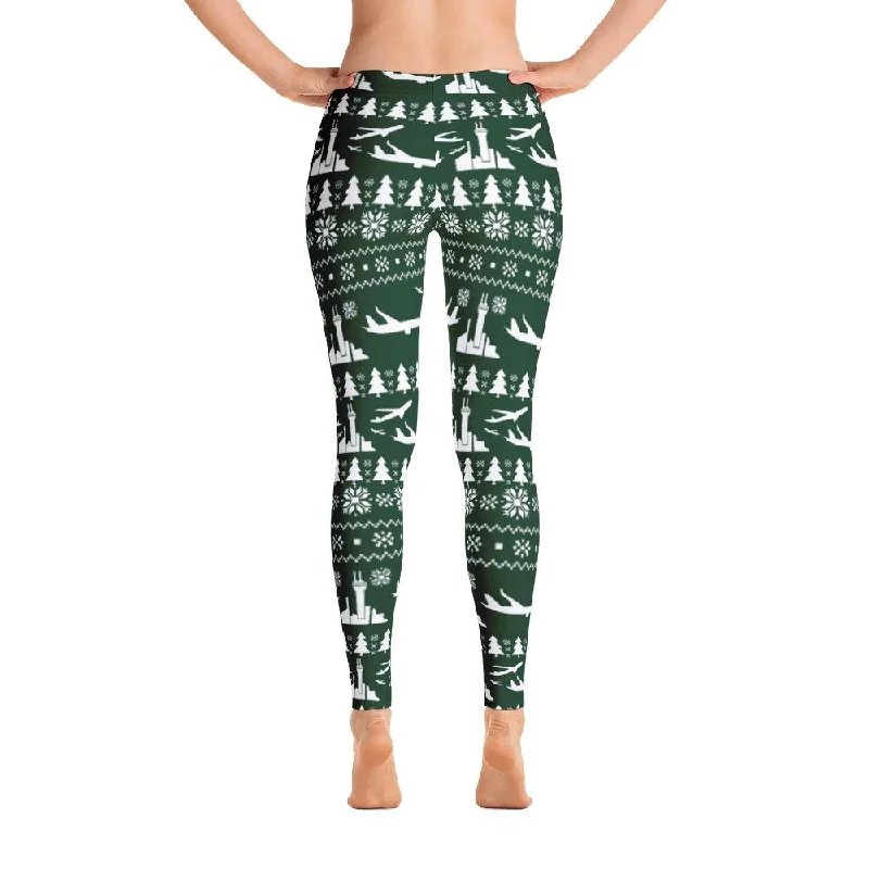 Ugly Aviation Christmas Leggings (Green)