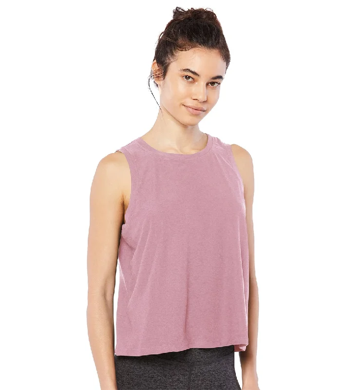 Beyond Yoga Featherweight Spacedye Balanced Muscle Yoga Tank Blush Blooms-Pink Haze