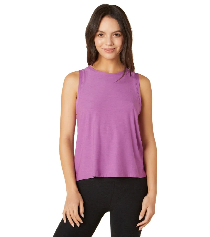 Beyond Yoga Featherweight Spacedye Balanced Muscle Yoga Tank Bright Iris Heather