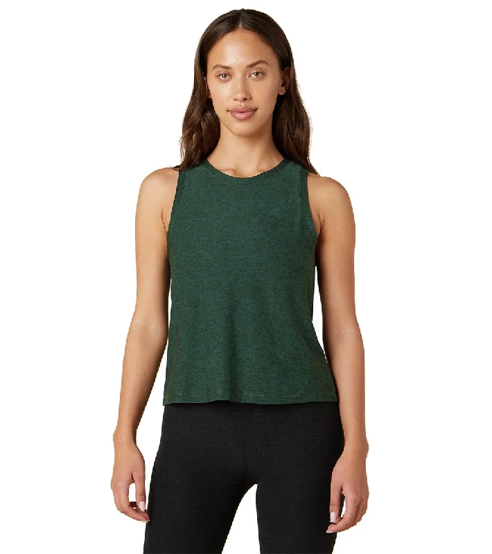 Beyond Yoga Featherweight Spacedye Balanced Muscle Yoga Tank Forest Green - Pine