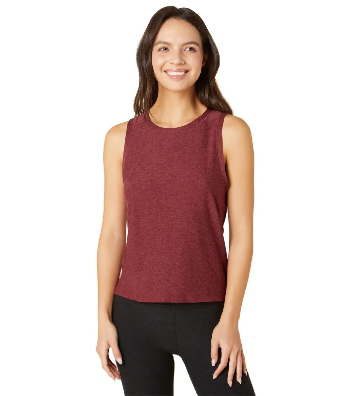 Beyond Yoga Featherweight Spacedye Balanced Muscle Yoga Tank Port Wine-Ruby