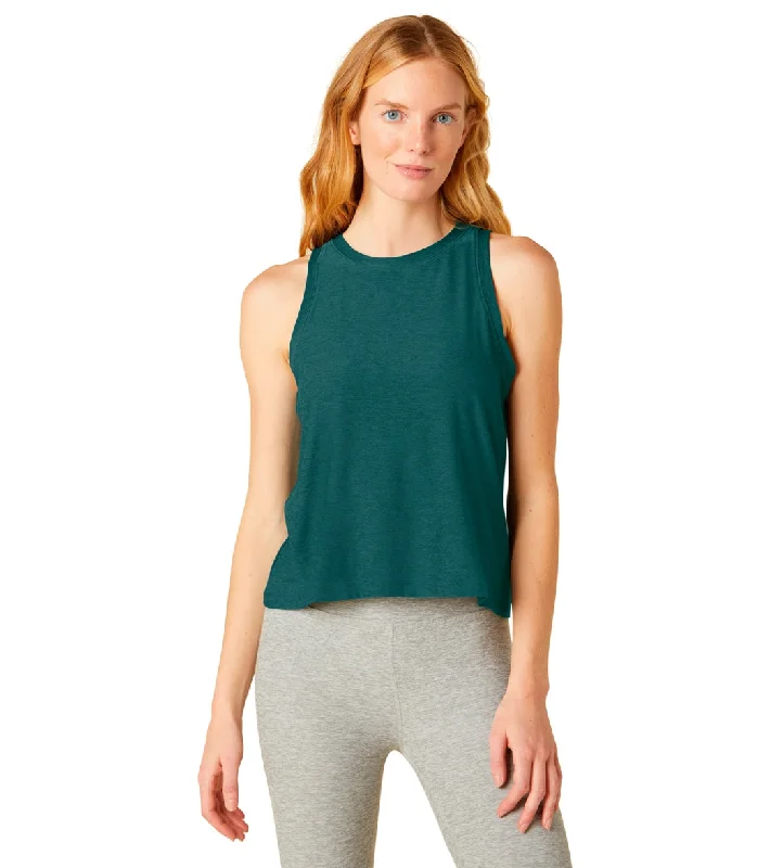 Beyond Yoga Featherweight Spacedye Rebalance Tank Deep Sea Heather