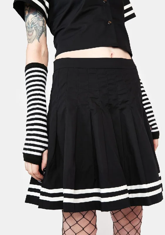 Goth Trim Pleated Skirt