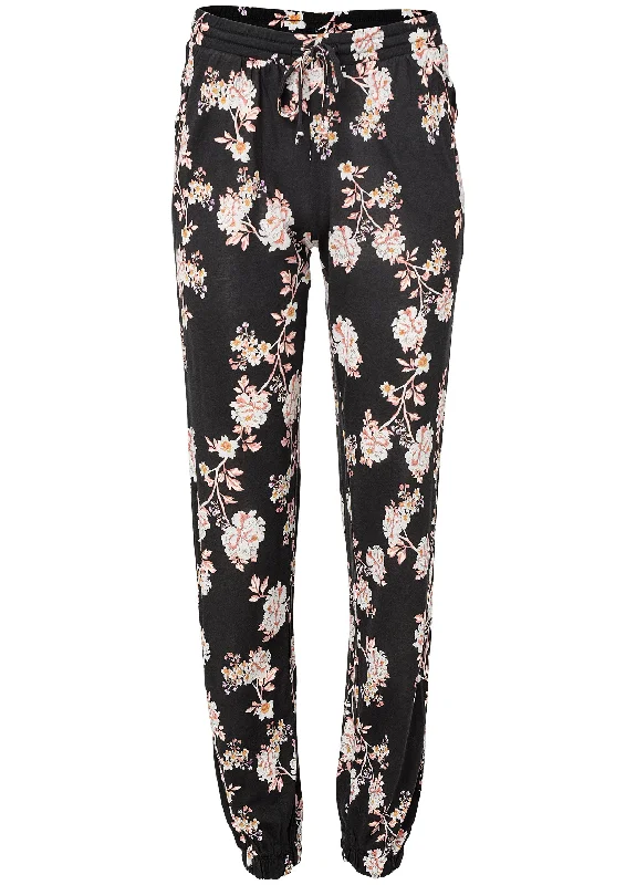 Floral printed pants - Black