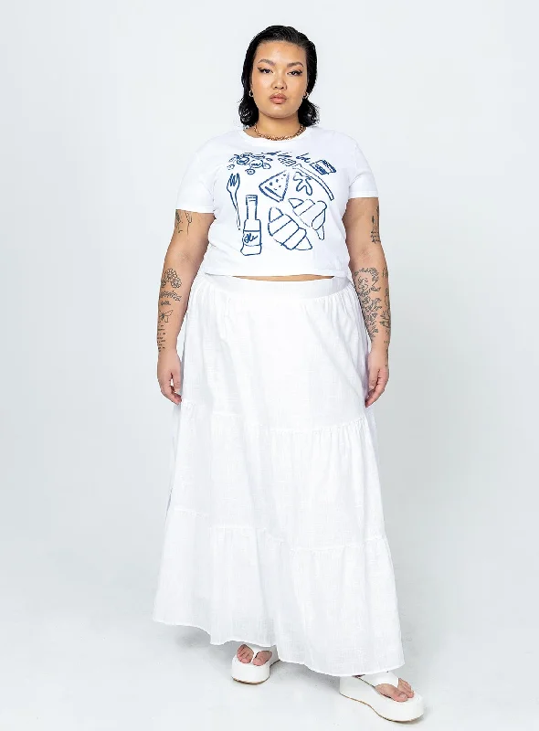 Korban Maxi Skirt White Curve