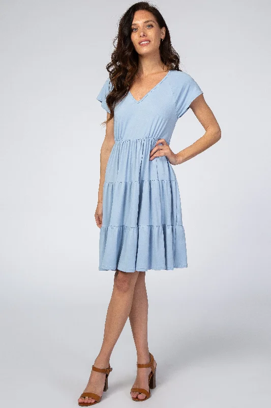 Light Blue Tiered Dress