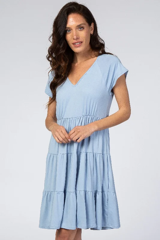 Light Blue Tiered Dress