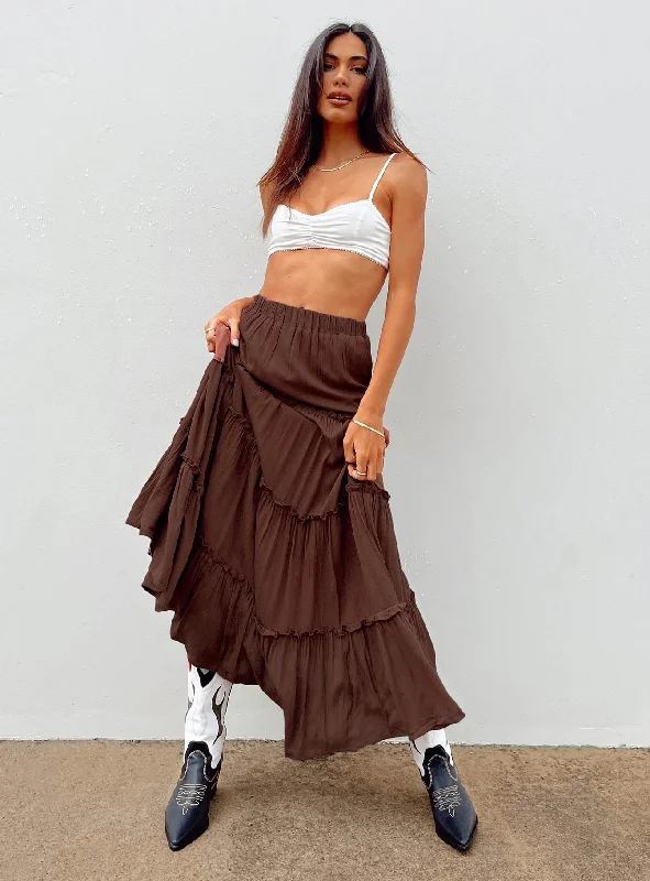 Miriah Maxi Skirt Brown