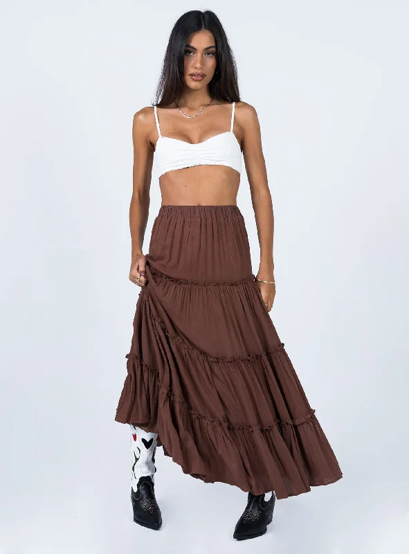 Miriah Maxi Skirt Brown