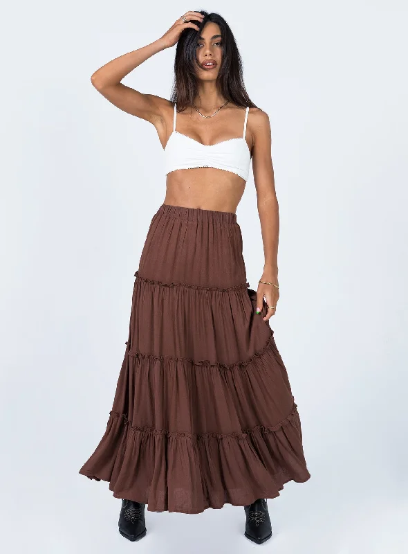 Miriah Maxi Skirt Brown