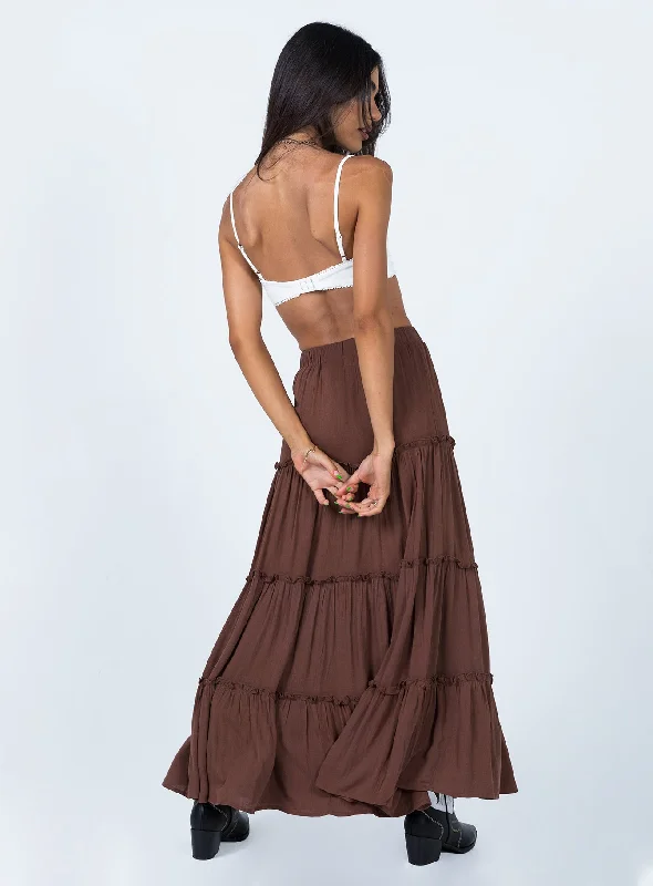 Miriah Maxi Skirt Brown