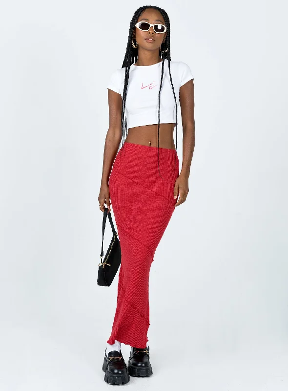 Oscar Maxi Skirt Red