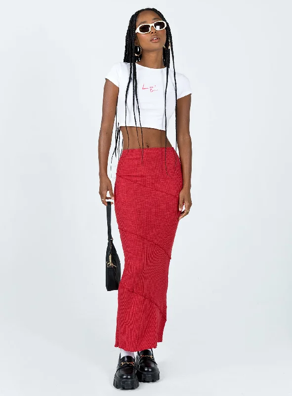 Oscar Maxi Skirt Red