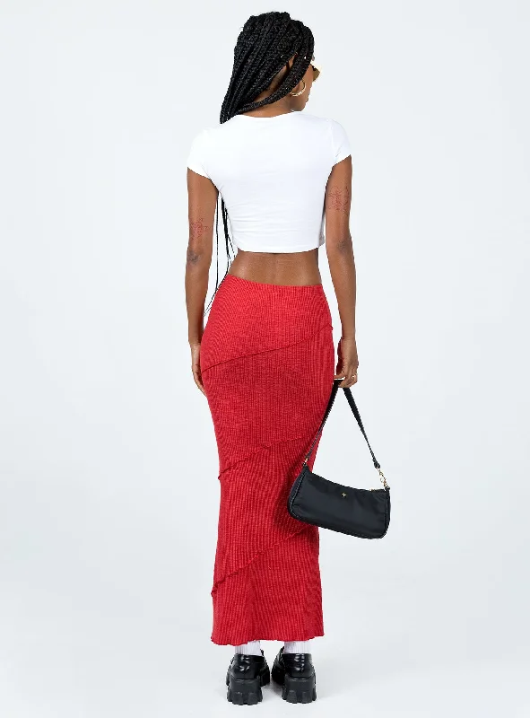 Oscar Maxi Skirt Red