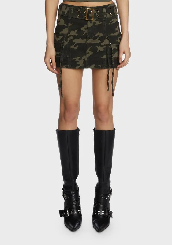 Paris Camo Belt Skirt