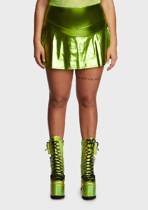 Plus Fairy Type Holographic Skort - Lime