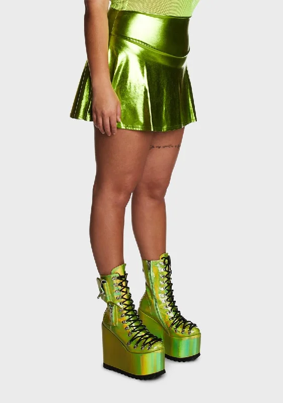 Plus Fairy Type Holographic Skort - Lime