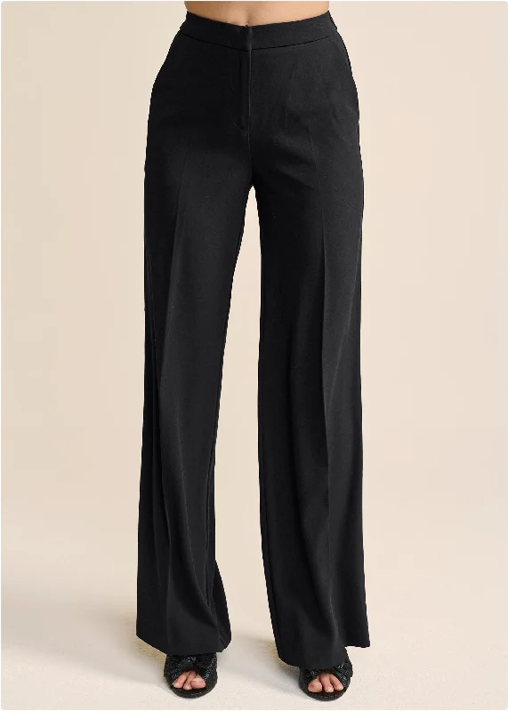 High-rise wide leg trousers - Black