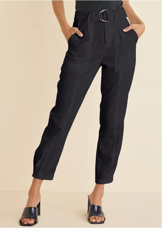 Relaxed twill straight pant - Black