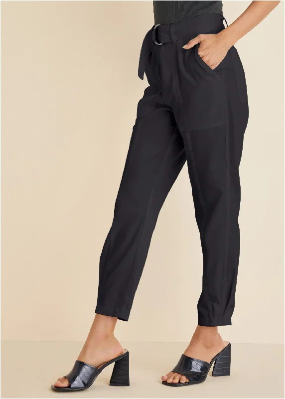 Relaxed twill straight pant - Black