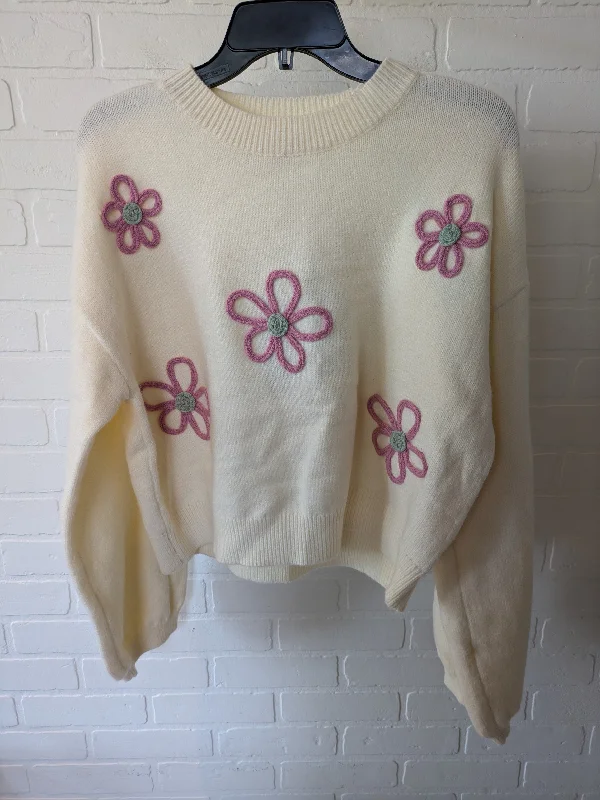 Cream & Pink Sweater Listicle, Size L