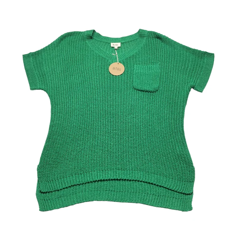 Green Sweater Short Sleeve Bibi, Size Xl