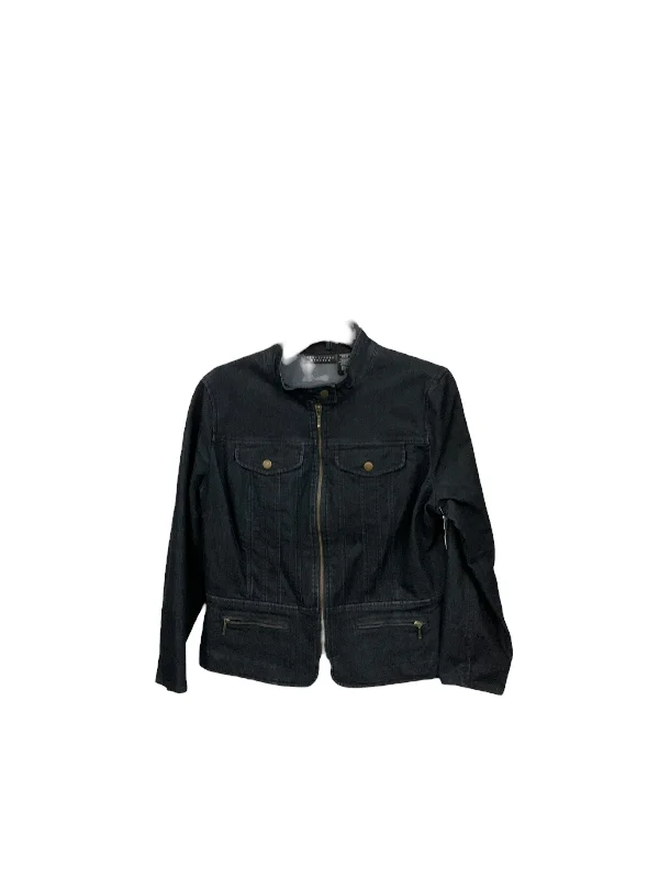 Jacket Denim By Apostrophe In Blue, Size: L