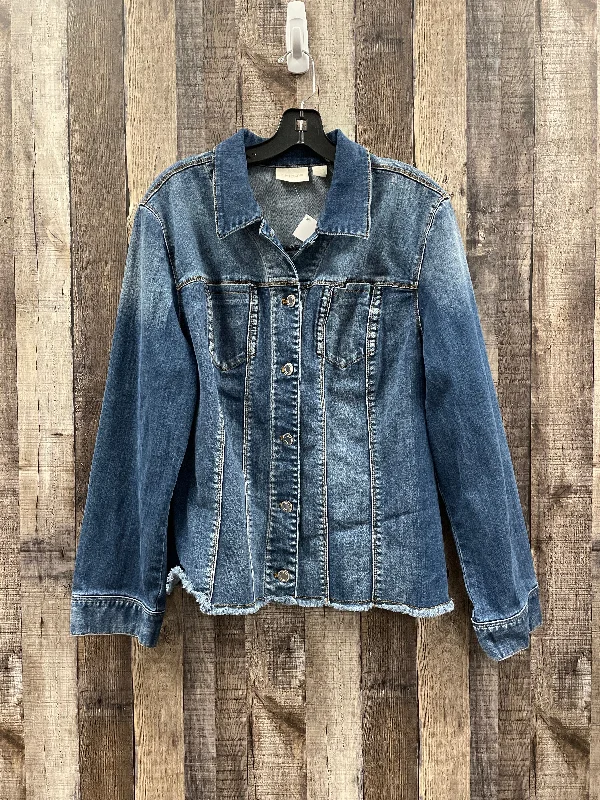 Jacket Denim By Chicos In Blue Denim, Size: 3