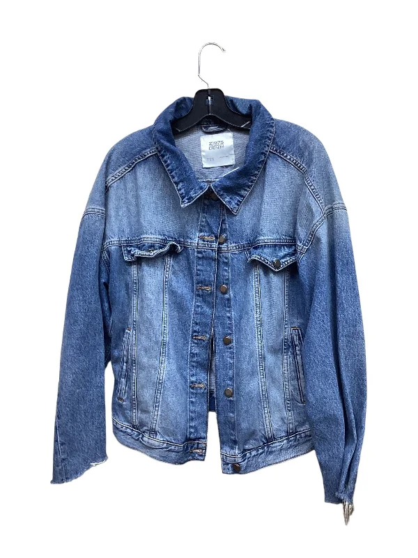 Jacket Denim By Zara In Blue Denim, Size: M