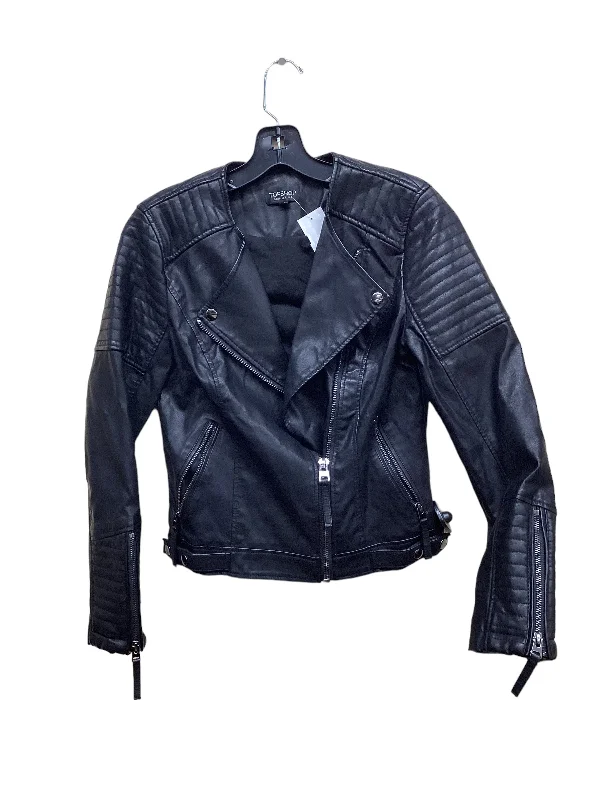 Jacket Leather By Topshop In Black, Size: M