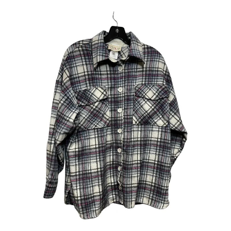 Jacket Shirt By Clothes Mentor In Plaid, Size: M