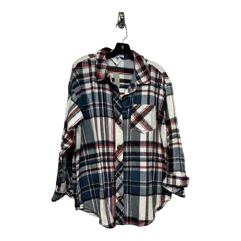 Jacket Shirt By Maurices In Plaid, Size: M