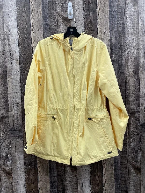 Jacket Windbreaker By Natural Reflections In Yellow, Size: L