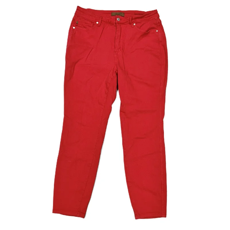 Jeans Skinny By Judy Blue In Red, Size: 14