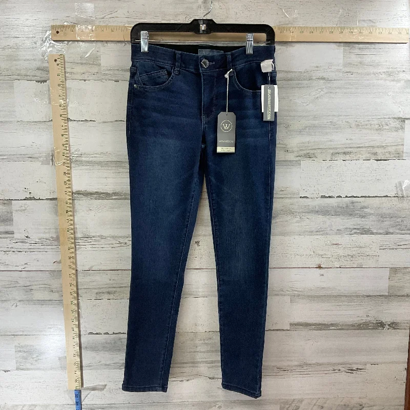 Jeans Skinny By Wit & Wisdom In Blue Denim, Size: 4