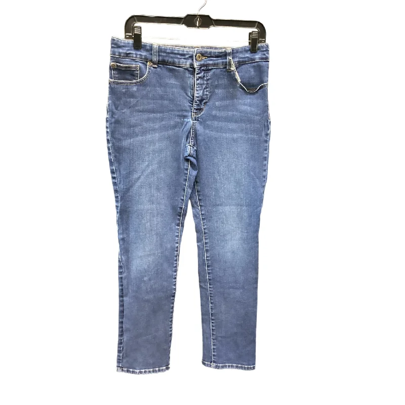 Jeans Straight By Chicos In Blue Denim, Size: 1