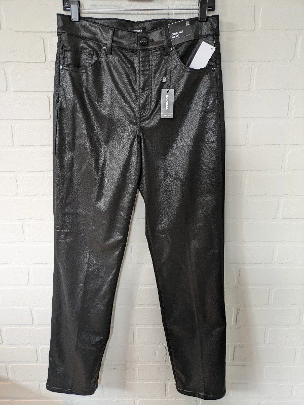 Jeans Straight By Express In Black, Size: 8tall