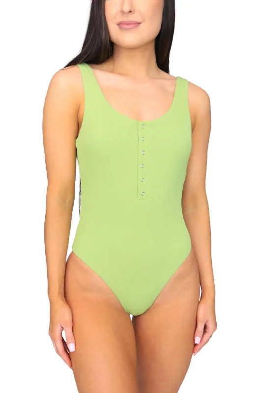 One-Piece Swimsuit In Salt And Lime