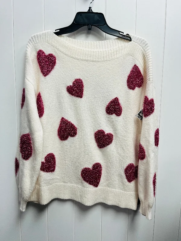 Pink & White Sweater Loft, Size M