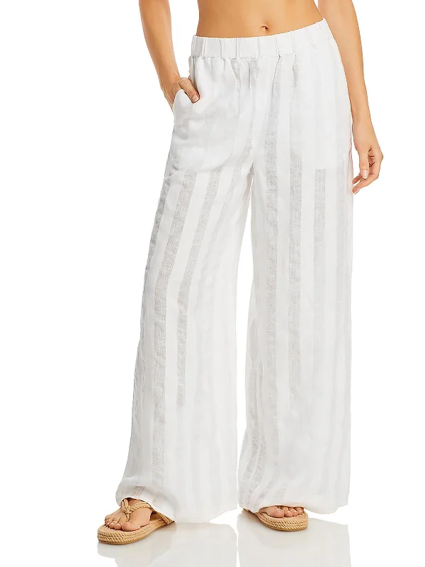 The Delaney Womens Linen Wide Leg Cover-Up