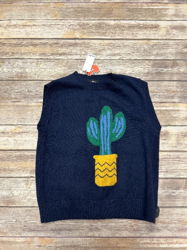 Vest Sweater By Cme In Navy, Size: M