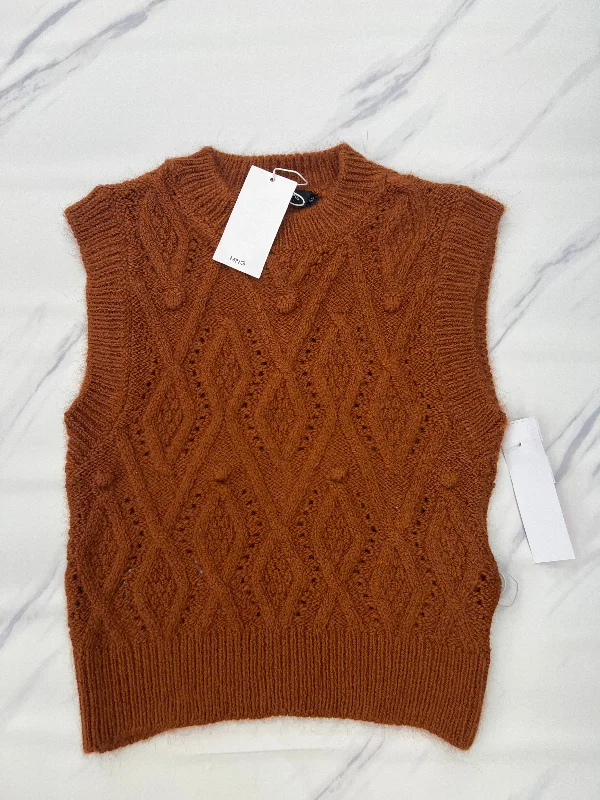 Vest Sweater By Mango In Brown, Size: S