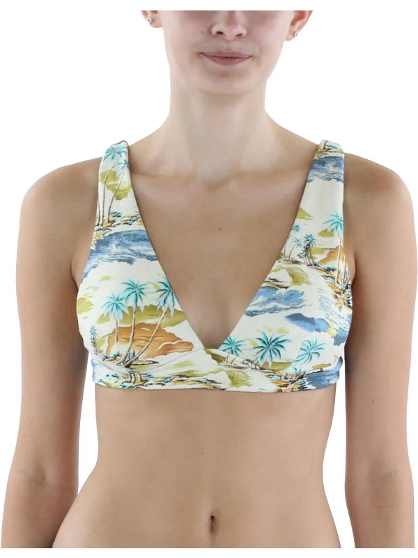 Womens Printed Polyester Bikini Swim top