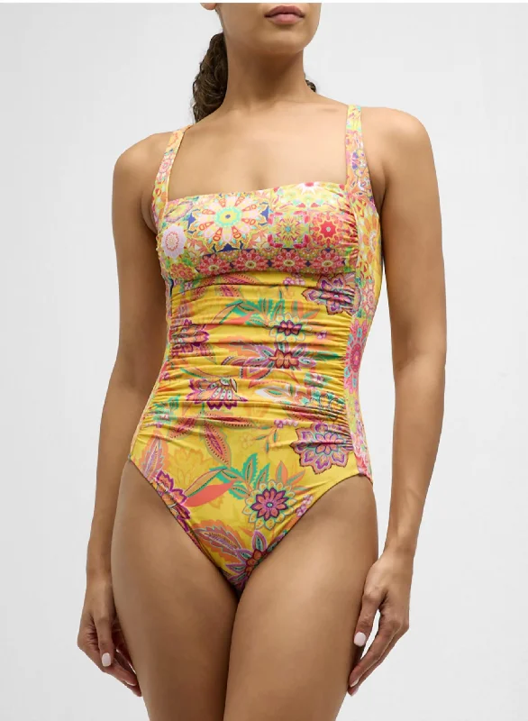 Women's Sunshine And Kaleida Ruched One Piece In Multi