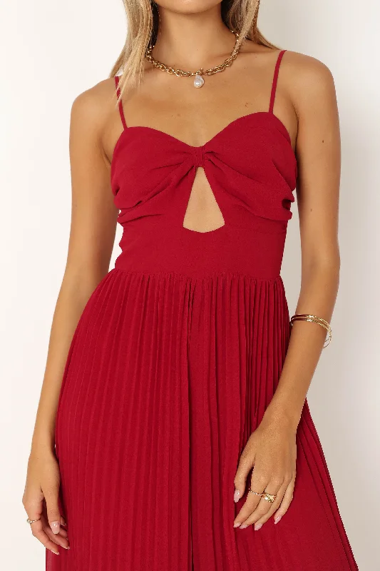 Alice Wide Leg Jumpsuit - Red