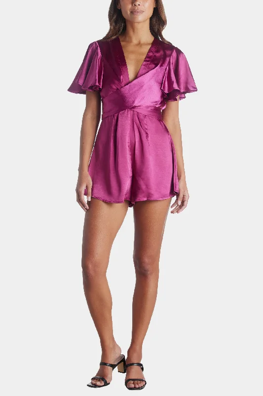 Cross Tie Satin Romper