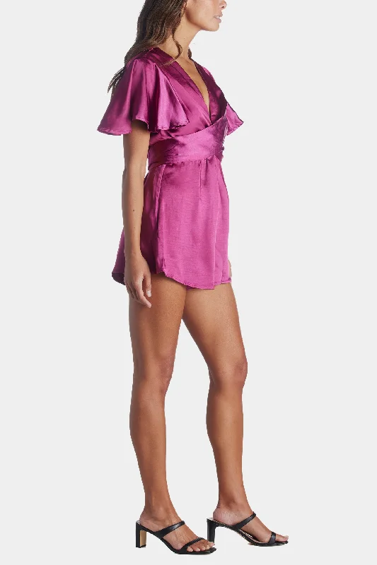 Cross Tie Satin Romper