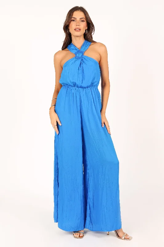 Dylan Wide Leg Jumpsuit - Blue