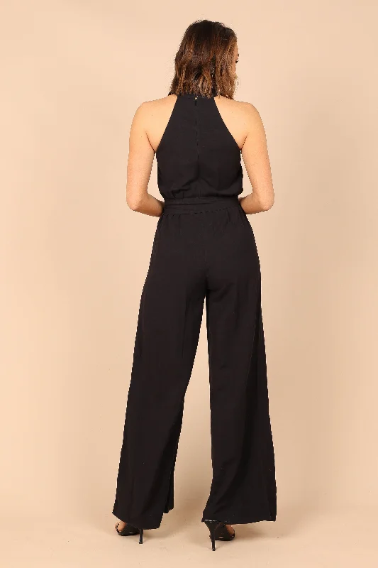 Harper Tie Waist Jumpsuit - Black